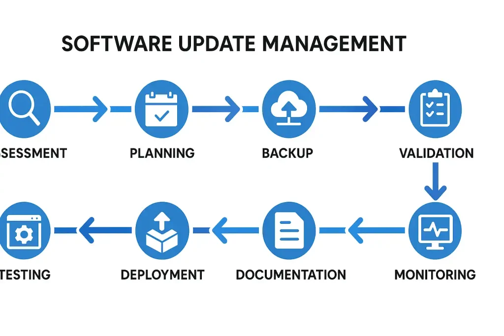 نحوه مدیریت و بهروزرسانی نرمافزارهای سازمانی برای جلوگیری از تهدیدات امنیتی 1 چگونگی اعمال بروز رسانی