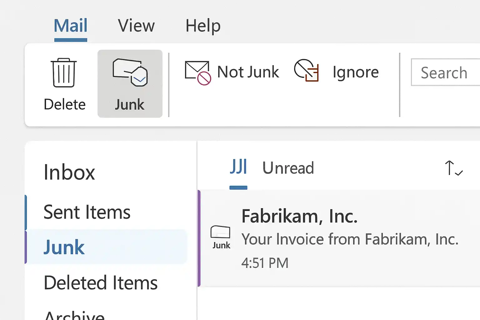 آموزش رفع مشکل عدم دریافت ایمیل در اوت لوک (Outlook) + تصویری 3 ایمیل های اسپم
