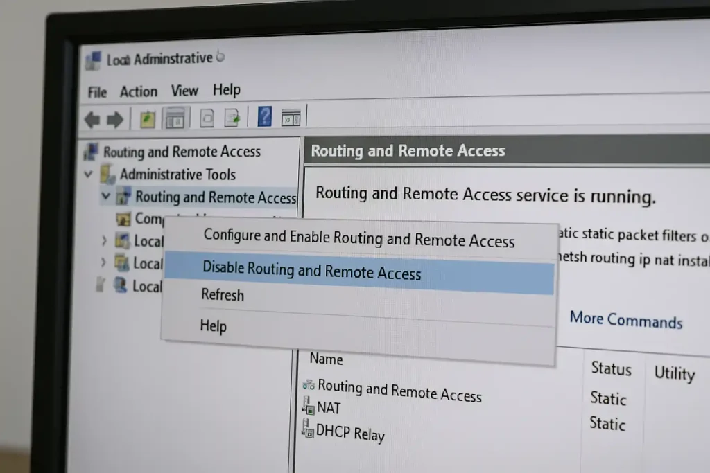 تنظیمات nat در ویندوز سرور