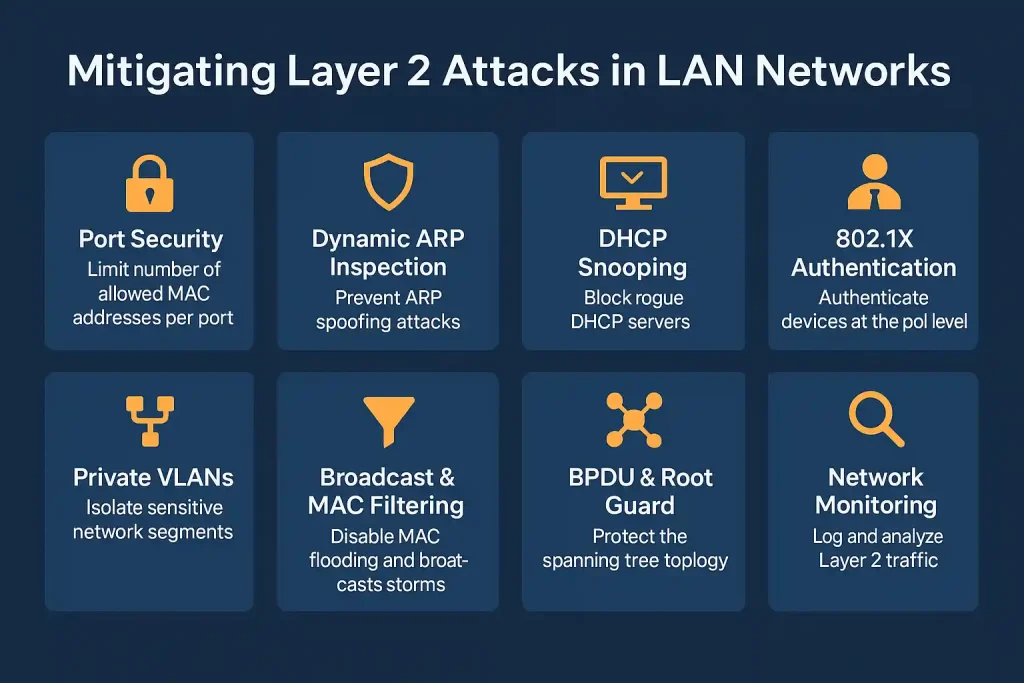 بررسی انواع حملات لایه دوم در شبکه LAN و روشهای مقابله 2 چکلیست مقابله با حملات Layer 2 در شبکههای LAN