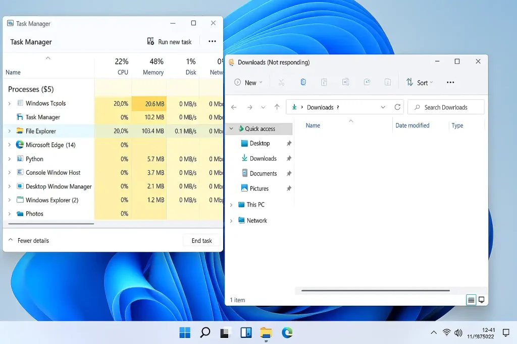 هنگ کردن فایل اکسپلور ویندوط ۱۱