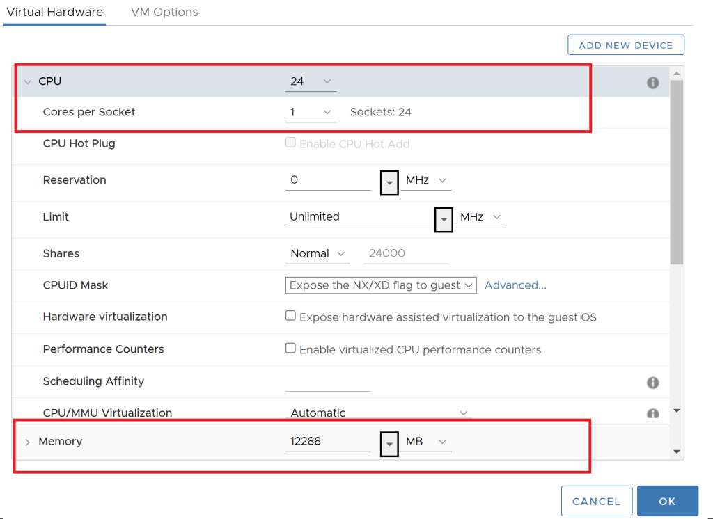 بهینه سازی cpu در ماشین های مجازی