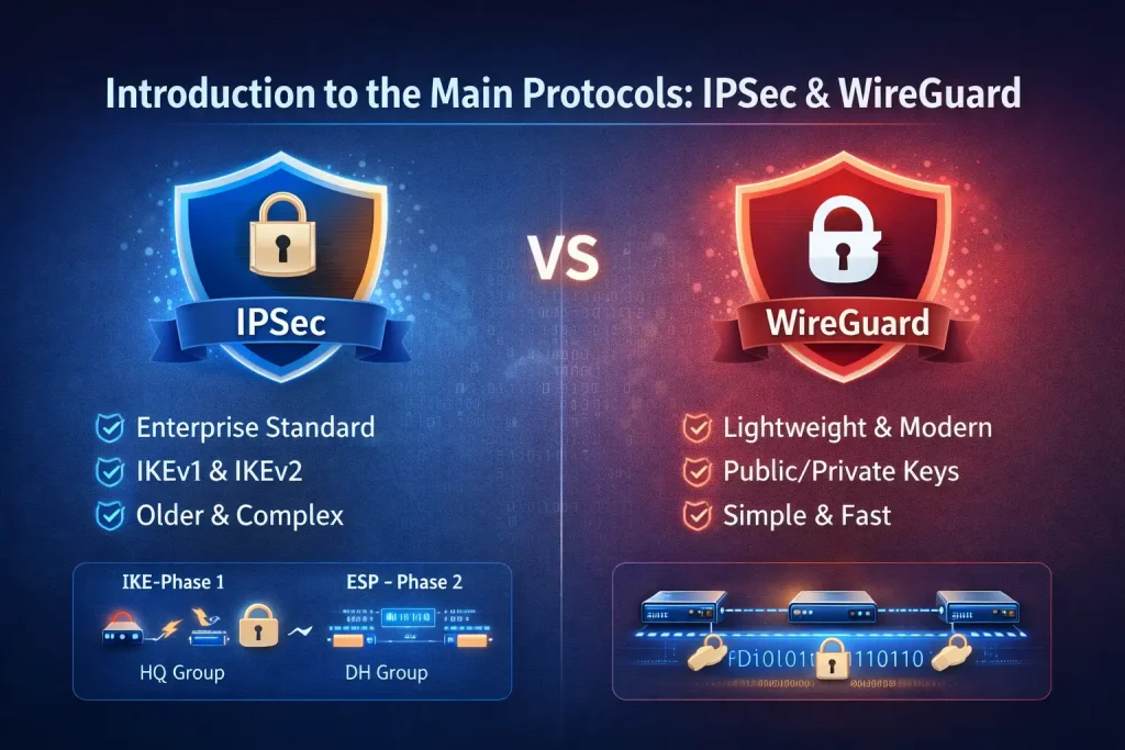 مقایسه IPSec و WireGuard در روترهای Mikrotik و Cisco 2 معرفی ipsec و wireguard