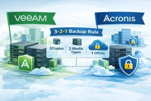 استراتژی پشتیبان‌گیری ۳-۲-۱ در Hyper-V؛ مقایسه Veeam و Acronis